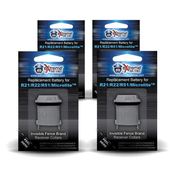 Invisible Fence Collar Replacement Battery - New Improved Ultra Life Battery for Invisible Fence Brand Electric Dog Fence Collars (R21, R22, R51, Microlite, Computer Collar) - 4 Pack