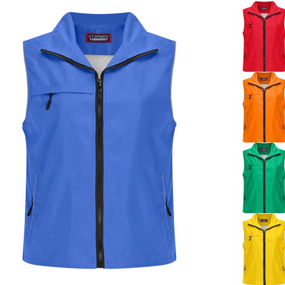 PUMISAS Jackets For Women Casual Loose Sleeveless Breathable Full Zipper Travel Hiking Waistcoat Jacket With Multiple Pockets