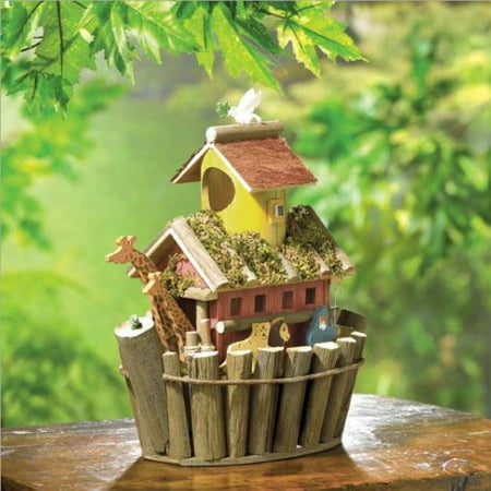 NOAH`S ARK -POLY, Size -POLY, Color NOAH`S ARK, Two by two, the animals go in this one-of-a-kind birdhouse overflowing with fanciful fun! By Birdhouse from