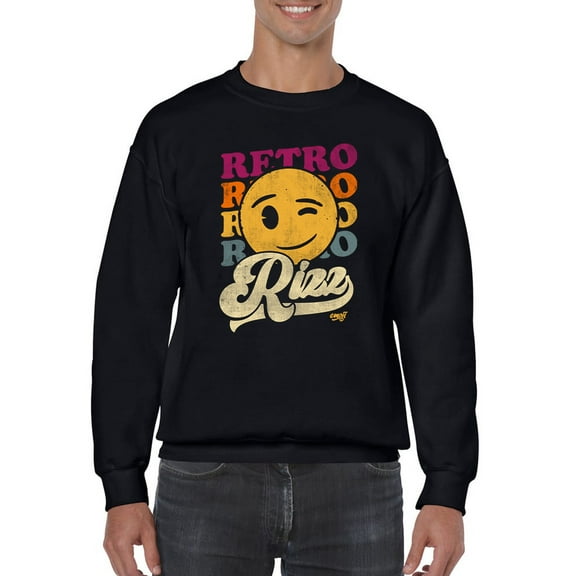 Retro Rizz - Vintage Winking Emoji Graphic Men's Sweatshirt