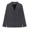 thumbnail image 4 of IMENGL Daily casual solid color corduroy suit jacket long sleeve Autumn Winter, Gray 3XL, Size M-3XL, 4 of 4