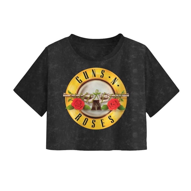 Playera Guns & Roses Para Mujer, Manga Corta Negro Talla EG