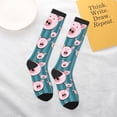 thumbnail image 4 of Daiia Sports Socks Funny Pig Faces Printed Novelty Crew Socks for Men Women Knee High Socks Cotton Socks Soft & Breathable Support Unisex Socks, 4 of 9