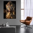 thumbnail image 4 of Mudket Leopard Drinking Water with Reflection Canvas Wall Art, Realistic Safari Wildlife Canvas Art for Living Room Bedroom Print for Office Home Decor , Framed Ready to Hang - 12"L x 8"W, 4 of 9