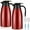Wine Red, variant on 2 Pcs Thermal Coffee Carafe Insulated Stainless Steel Coffee Carafe for Hot Liquid Vacuum Thermal Pot Creamer Pitcher Dispenser with Brushes Keeping Hot Water Milk(Silver,68 oz)