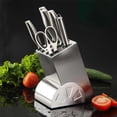 thumbnail image 3 of Portacuchillos De Acero Inoxidable Con Base Antideslizante Organizador De Cuchillos Con Orificio De Drenaje Estante De Almacenamiento De Cuchillos Universal Para Restaurante De Cocina Casera Yuarrent HA017192-00, 3 of 6