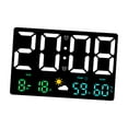thumbnail image 4 of Reloj despertador digital, reloj meteorológico alimentado por USB regulable para colgar en la pared, reloj de escritorio, reloj de calendario para LED de colores Macarena Despertador digital, 4 of 8