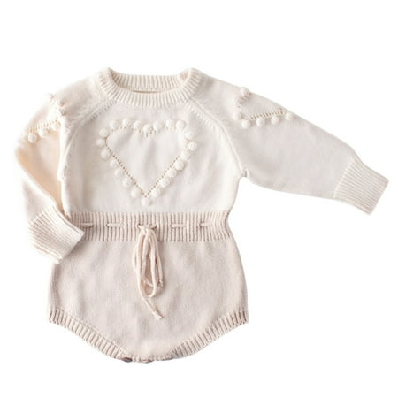 

Youmylove Newborn Infant Baby Girl Boy Knitted Clothes Romper Bodysuit Outfits Autumn Winter Lovely Heart Sweater Children Clothing