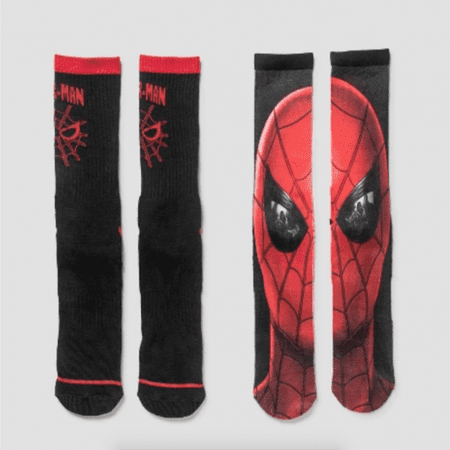 Men's Spider-Man Crew Socks - Red/Black One Size | Walmart Canada