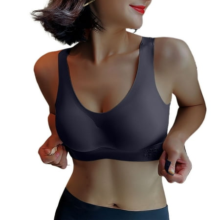 Nursing Bras Women Back-Smoothing Bra Feature V-Neck Soft Bra Style W-1194 Black M