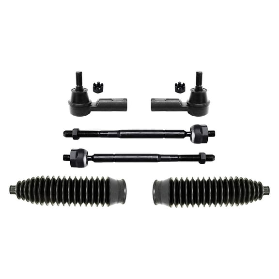 PartsW - 6 Pc Front Suspension Kit Outer & Inner Tie Rod Ends with Rack & Pinion Bellow Boots Fits Toyota Tacoma 2005-2015 RWD Models
