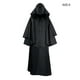 thumbnail image 4 of Sonducket Capa de Halloween Unisex de manga larga con capucha de miedo para mujeres y hombres, capa para adultos, traje de Color sólido, disfraz Disfraces de disfraces Negro S, 4 of 6