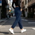 thumbnail image 6 of HomeDM Sweatpants with Pockets for Women Drawstring Waist Athletic Joggers Navy Workout Running Sweat Pants Size S, 6 of 9