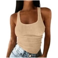 thumbnail image 5 of enyan Women's Tank Tops Square Neck Sleeveless Ladies Tank Top Undershirts Spaghetti Strap Tank Top,Rose Gold,S, 5 of 7