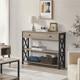 thumbnail image 3 of Renwick Vintage Wooden Console Table with 1 Drawer and 2 Open Shelves for Livingroom, Gray, 3 of 10