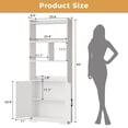 thumbnail image 5 of 63" Tall Freestanding Bookcase, Wood Storage Cabinet with Open Shelves & Closed Doors for Living Room Home Office, White, 5 of 8