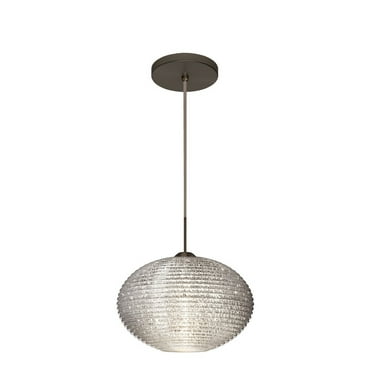 1JT-4913GL-BR-Besa Lighting-Pape 12-One Light Cord Pendant with Flat Canopy-11.75 Inches Wide by 7.5 Inches High-Bronze Finish-Glitter Glass