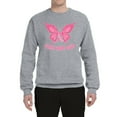 thumbnail image 2 of Wild Bobby, Butterfly Pink Ribbon Faith Hope Love, Breast Cancer Awareness, Unisex Crewneck Graphic Sweatshirt, Heather Grey, X-Large, 2 of 5