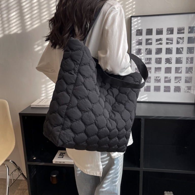 Quilted Puffer Tote Bag For Women – Lightweight Nylon, Large Capacity, Shoulder Bag Or Handbag