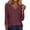 Dark Red, variant on 3/4 Length Sleeve Womens Work Blouses V Neck Casual Fashion Tops