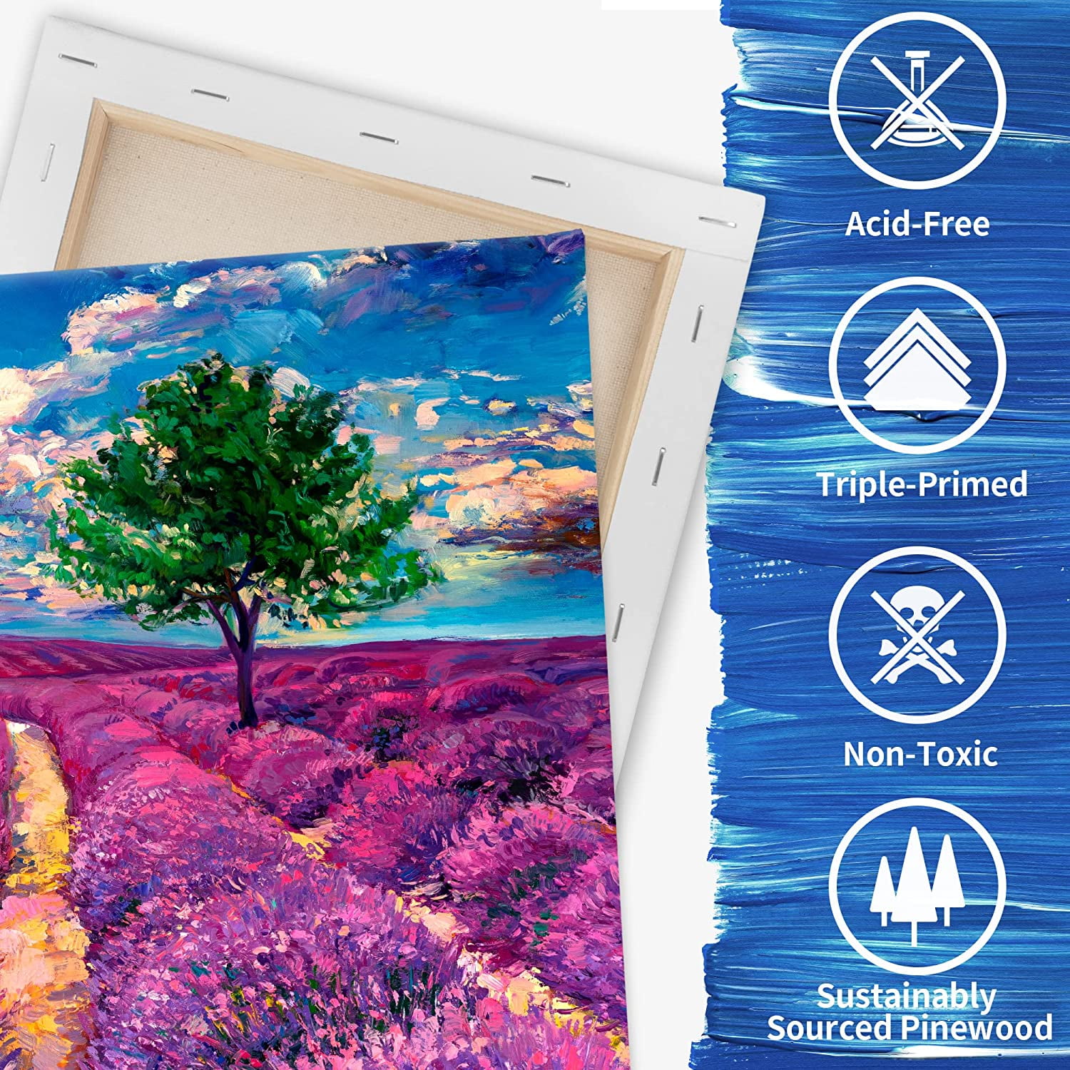 FIXSMITH Stretched White Blank Canvas- Multi Pack 4x4,5x7,8x10,9x (2 of Each),Set of 10,100% Cotton,Primed,for Acrylic,Oil,Other Wet or Dry Art Media,for Artists,Kids,Beginners and More. Multipack-10 PK
