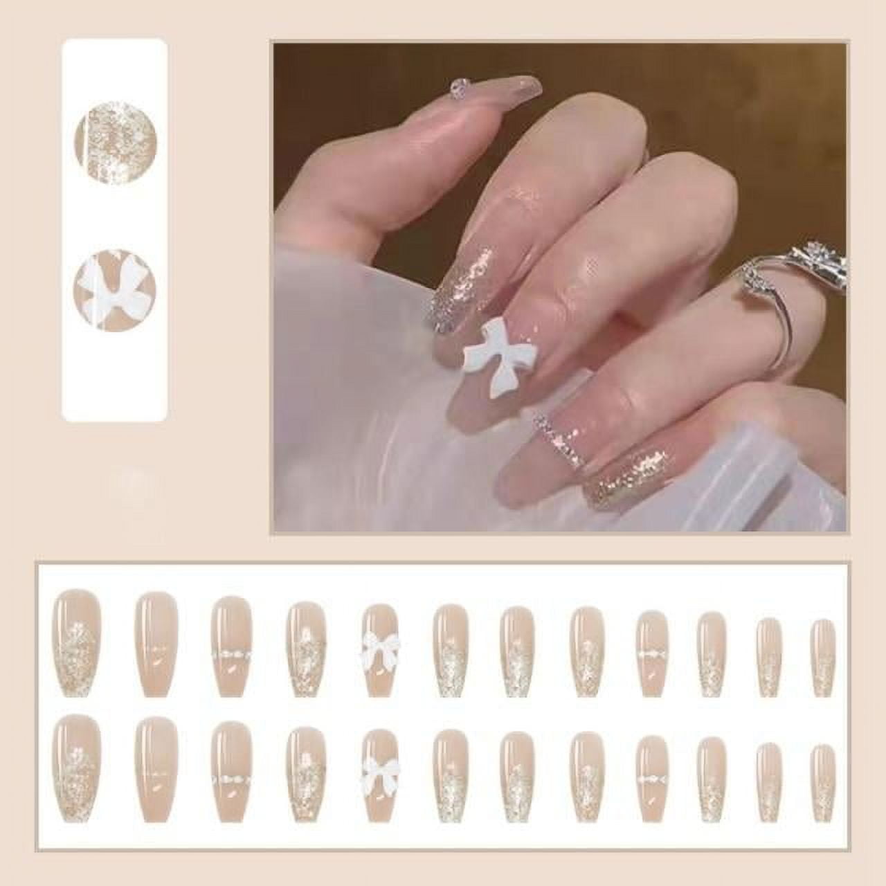 Ballerina Long Coffin Fake Nails