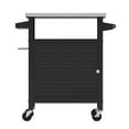 thumbnail image 6 of ModFusion 36" Portable Outdoor Kitchen Cart with Stainless Steel Top, Rolling Utility Storage Cabinet, Spice Rack & Towel Hooks, 6 of 10