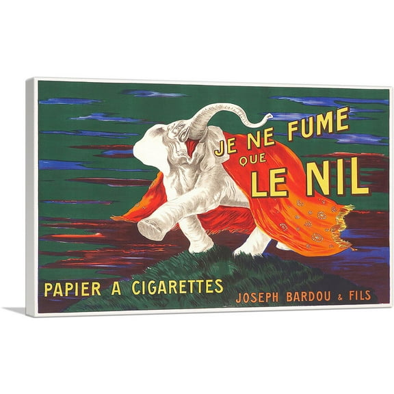 ARTCANVAS Je Fume Le Nil 1913 Canvas Art Print by Leonetto Cappiello - Size: 26" x 18" (0.75" Deep)