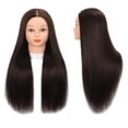 thumbnail image 5 of 26”-28”Mannequin Head 80% Real Hair Manikin Head Cosmetology Doll Head for Styling Mannequin Head Human Hair (#4 Dark Brown), 5 of 8