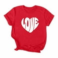 thumbnail image 5 of Ounisa Womens Lover Heart Graphic V Neck Shirt Valentines Funny Couple Matching Casual Short Sleeve Tee Tops, 5 of 7