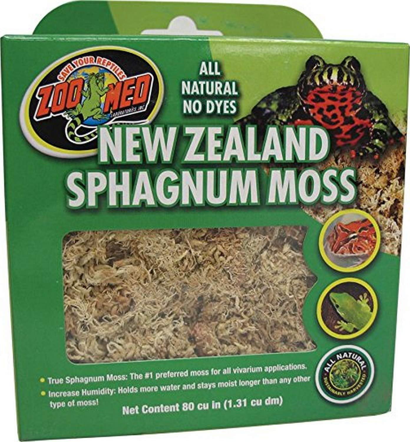 Zoo Med Laboratories Szmcf3Nz New Zealand Sphagnum Moss 80 Cubic Inch 