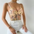 thumbnail image 2 of XFLWAM Lace Corset Tops for Women Lace Bustier Corset Top with Straps Women Corset Going Out Party Crop Top Khaki L, 2 of 6
