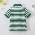 thumbnail image 3 of yillto Toddler Kids Shirts Striped Collared Short Sleeve Buttons Tee School Uniform T Shirt for Boys Girls, 3 of 7