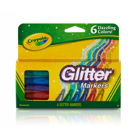 Crayola Glitter Marker Set, Assorted Colors, Art Supplies, 6