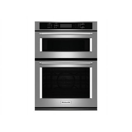 KitchenAid - 27" Single Electric Convection Wall Oven with Built-In Microwave - Stainless Steel
