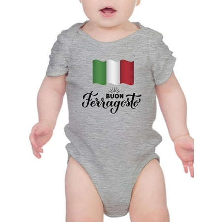 

Buon Ferragosto Italy Flag Bodysuit Infant -Image by Shutterstock 18 Months