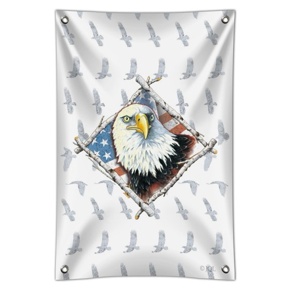 Patriotic Bald Eagle Diamond American USA Flag Home Business Office Sign