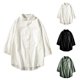 thumbnail image 5 of Mens Casual Cotton Linen Shirt Sleeve Loose Blouse Button Down Shirts Tops, 5 of 8