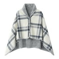 thumbnail image 2 of Gallickan Wearable Blanket, Fleece Shawl Wrap, Plaid Throws for Adults, 40x55 Inch, for Bed, Travel, and Camping, 2 of 5