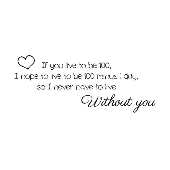 If You Live to Be 100 Winnie the Pooh... Vinyl Wall Decal, from 13" to 30" Each, Trendy Cute Inspirational Charming Quote Sticker For Nursery, Playroom , Kids Room, Baby Room, Living Room