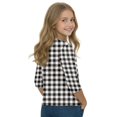 thumbnail image 3 of Abcomgle Girls Tshirts 8-10 Years Old Summer 3/4 Sleeve Tshirts Toddler Plaid Girls Shirts Cute Crewneck Cotton Tops, 3 of 5