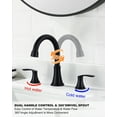 thumbnail image 5 of WOWOW 8 in. Widespread Double Handle Bathroom Faucet with Drain Kit Included in Matte Black, 5 of 7