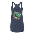 thumbnail image 2 of Wild Bobby, 1946 Vintage Ford Woody Chasing Waves Cars and Trucks Tri-Blend Racerback Tank Top, Vintage Navy, Large, 2 of 3