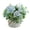 Soft Blue, variant on 1Pc 6.3" Mini Artificial Potted Flower, Classic White Faux Rose Hydrangea Centerpiece with Textured Ceramic Pot