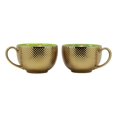 thumbnail image 4 of Large Luxury Gold Plated Green Trio Clovers Drink Tea Coffee Mug 28oz Set Of Two, 4 of 5