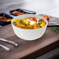 thumbnail image 2 of 2 Pcs Fruit Salad Bowl Noodles Serving Ceramic White Mixing Bowls Deep Spaghetti Prep, 2 of 6