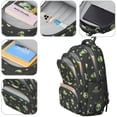 thumbnail image 4 of Alien and UFO Black Pattern Backpack for School, Cute School Bag with Adjustable Shoulder Straps and Padded Back, 16.9"x12.6"x5.9", 4 of 5
