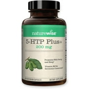 NatureWise 5-HTP 200Mg Mood Support, Natural Sleep Aid helps promote healthy eating habits, Easy-to-Digest Delayed Release Capsules Enhanced w/ Vitamin B6, Non-GMO (2 Month Supply - 60 Count)