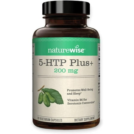 NatureWise 5-HTP 200Mg Mood Support, Natural Sleep Aid helps promote healthy eating habits, Easy-to-Digest Delayed Release Capsules Enhanced w/ Vitamin B6, Non-GMO (2 Month Supply - 60 Count)
