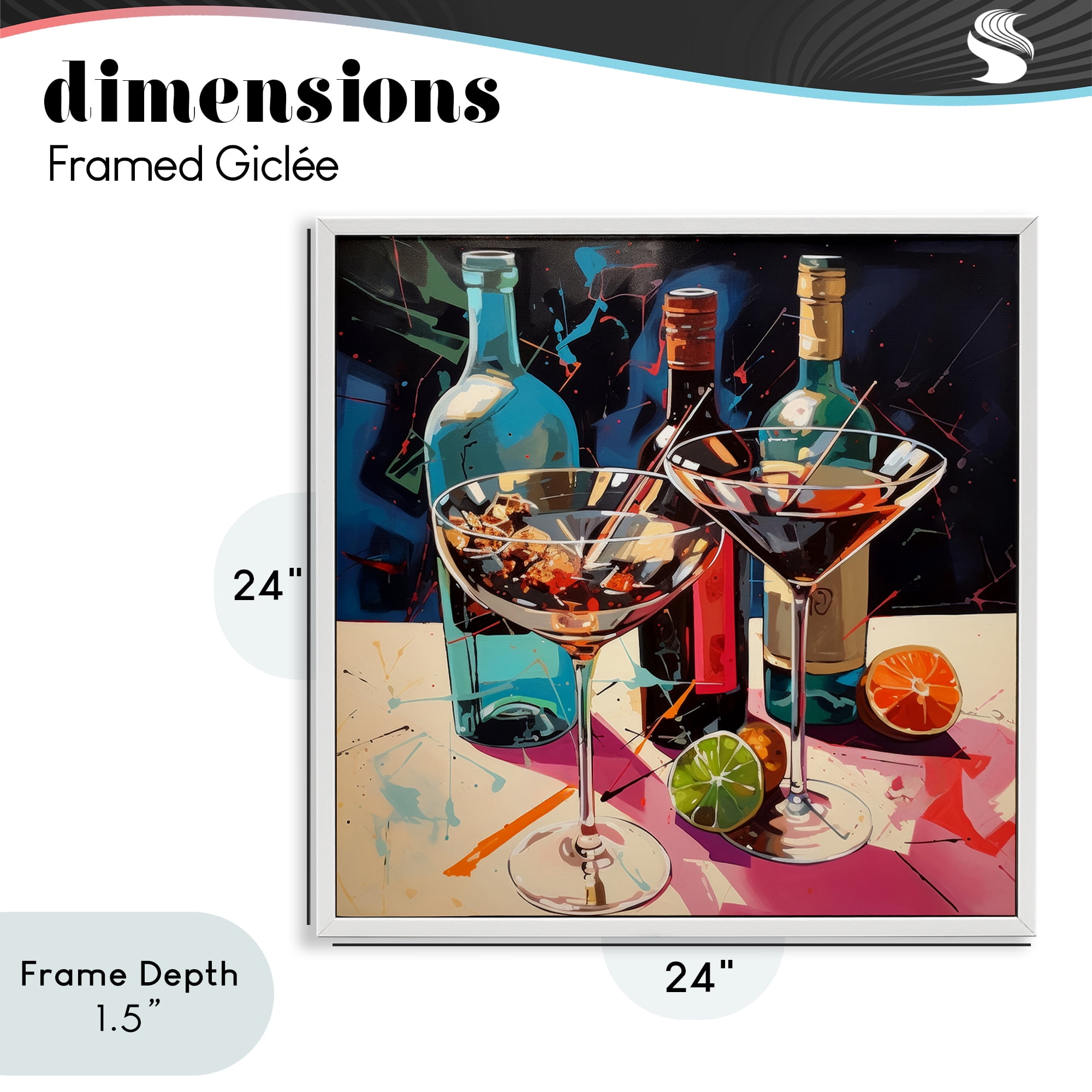 Stupell Industries Artsy Cocktails of Every Sip White Framed Giclee Art, design by Lazar Studio